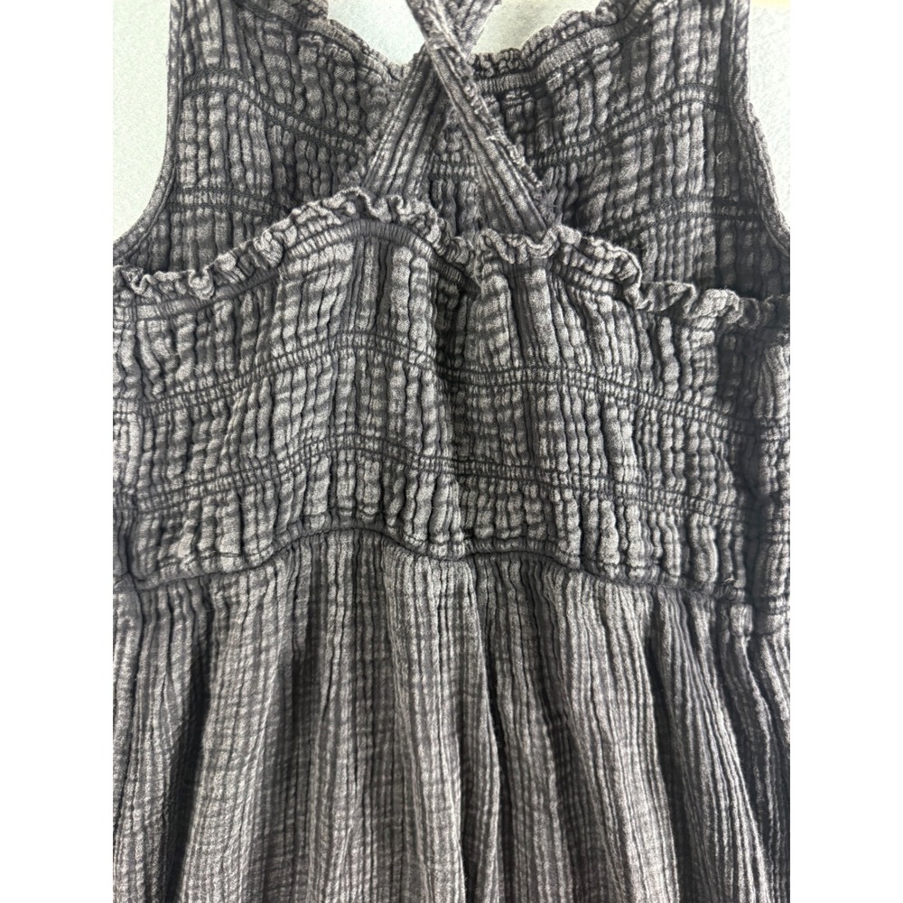 Anthropologie Charcoal Crinkle Midi Dress - Picture 3 of 8